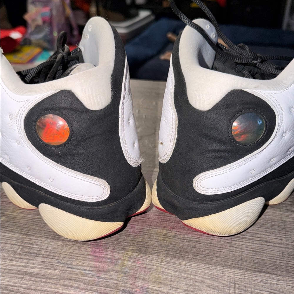 Jordan Black and White Sneakers with Red Accents - Picture 7 of 7